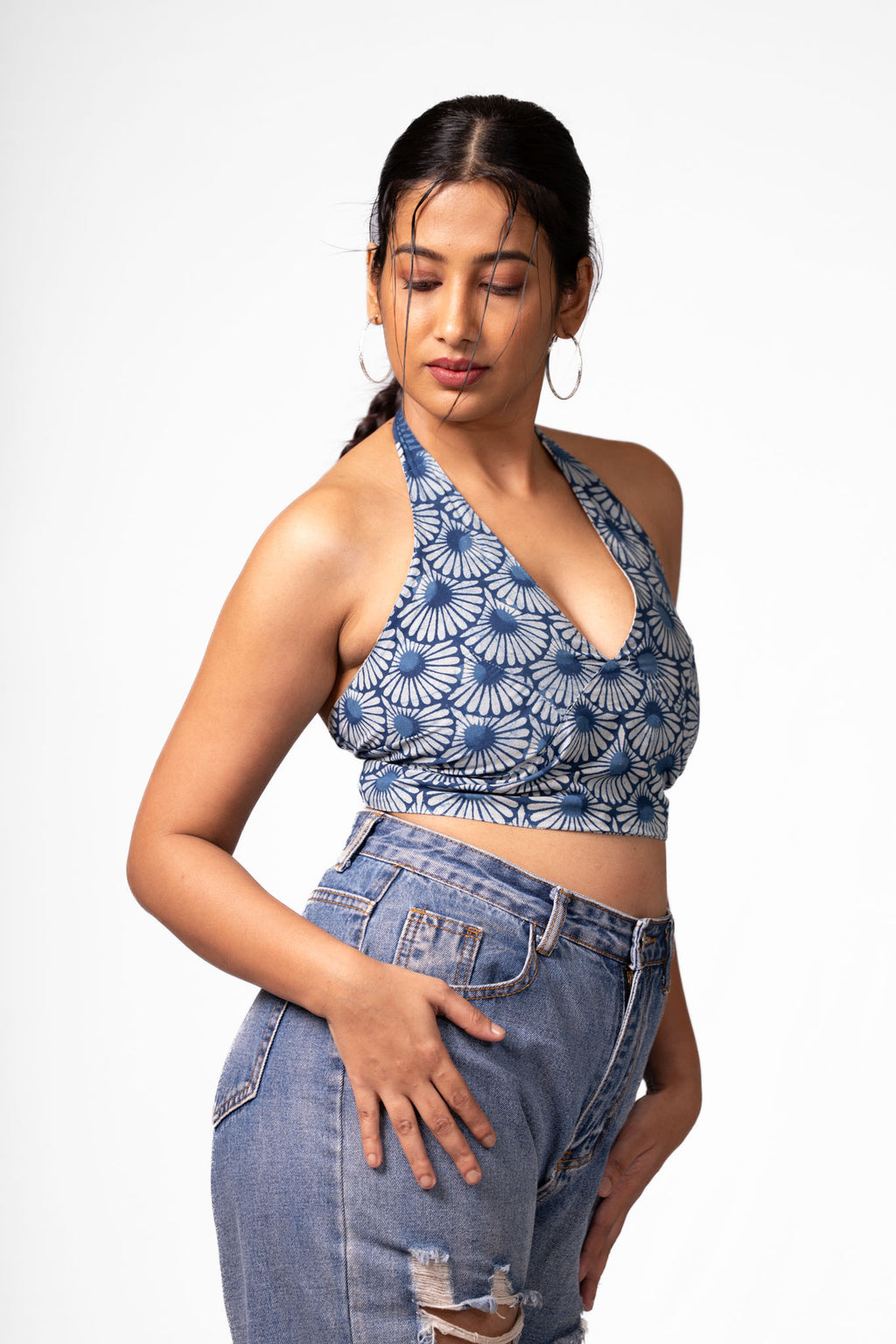 Reversible Kalamkari Halter Top