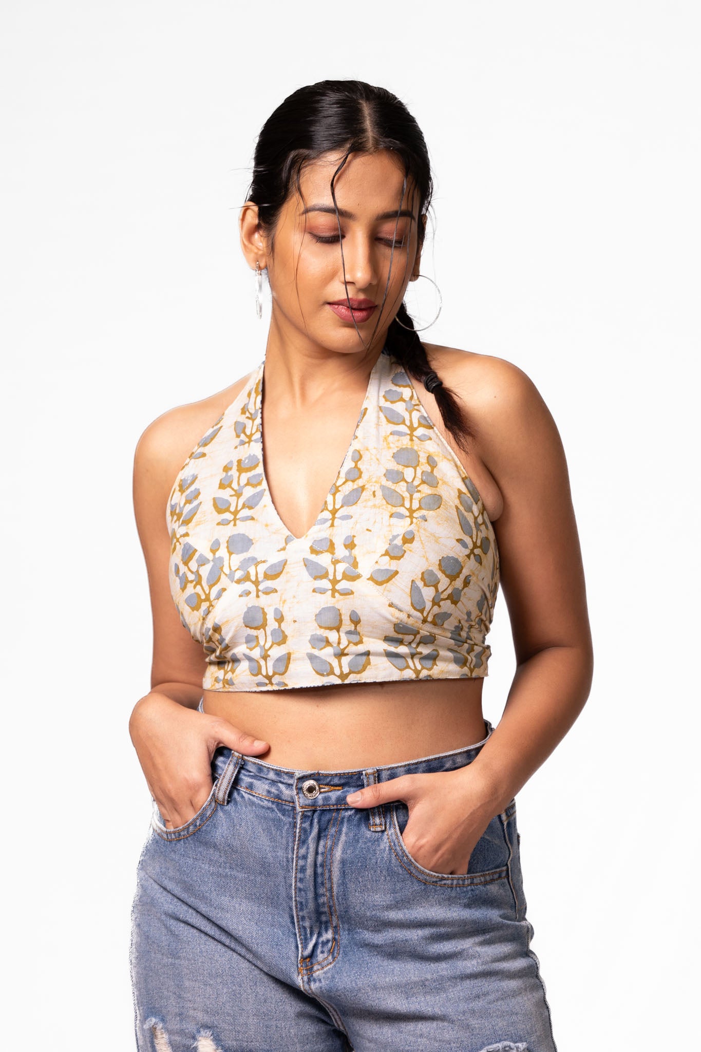 Reversible Kalamkari Halter Top