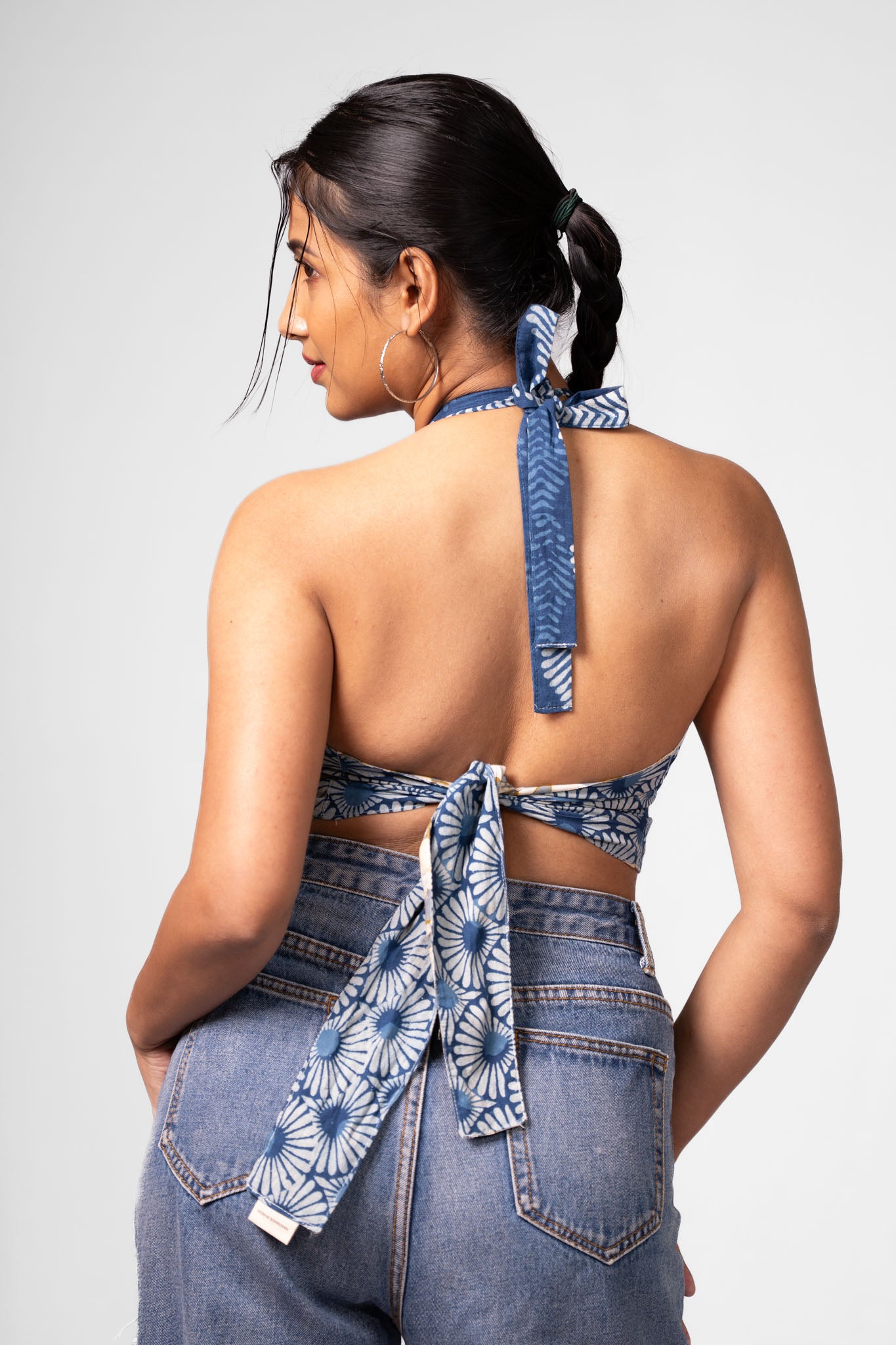 Reversible Kalamkari Halter Top