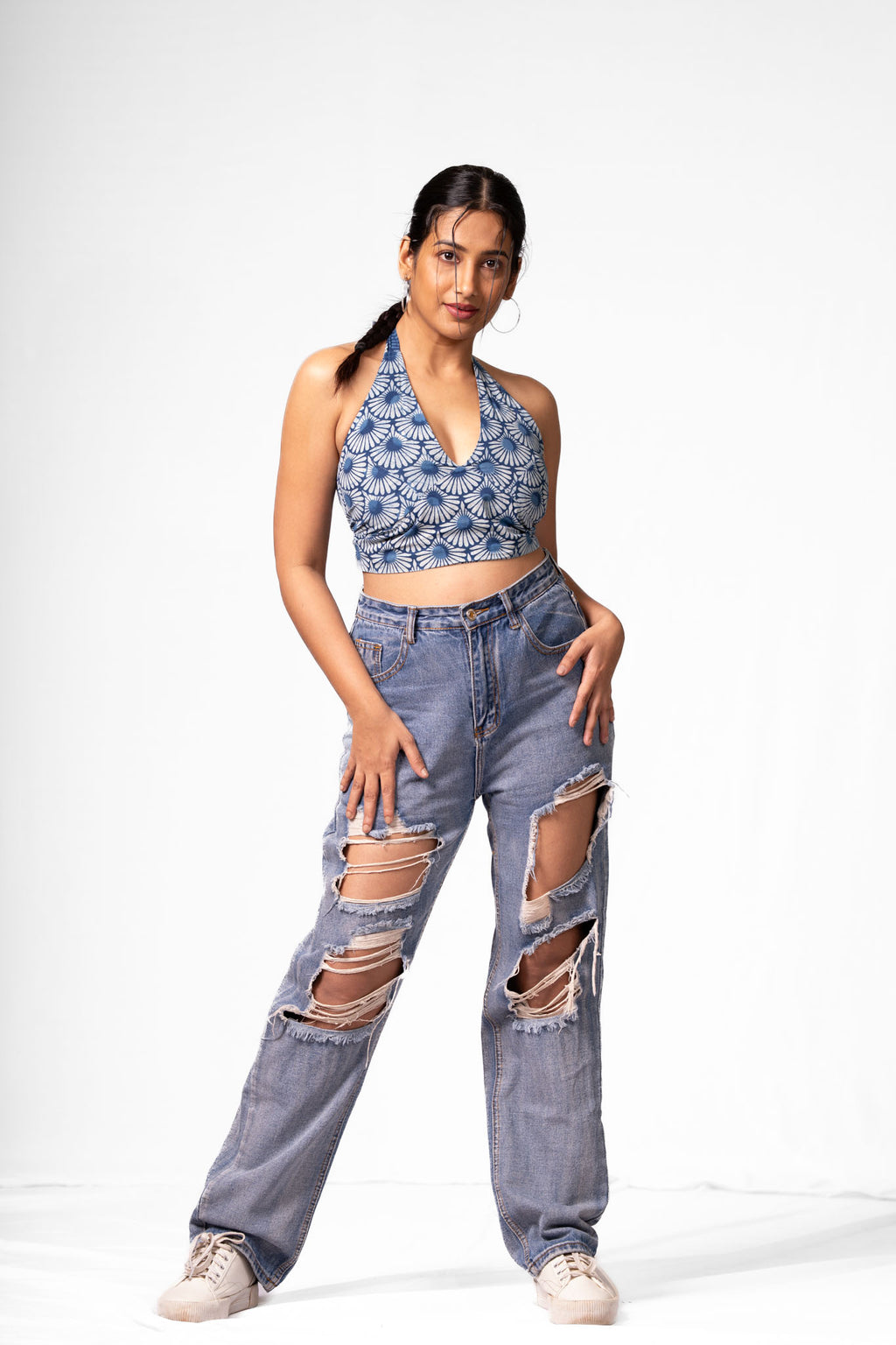 Reversible Kalamkari Halter Top