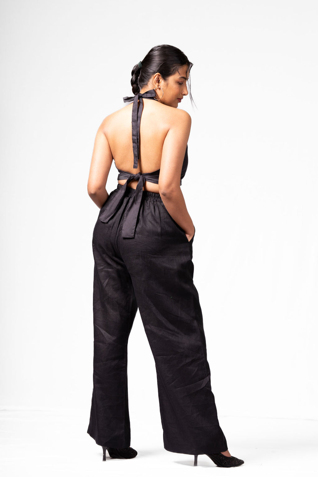 Black Wide Leg Linen Pants