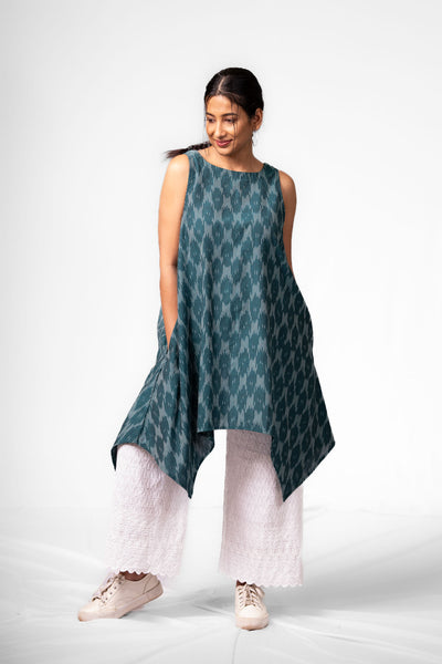 Winged Ikat Dress with Pockets