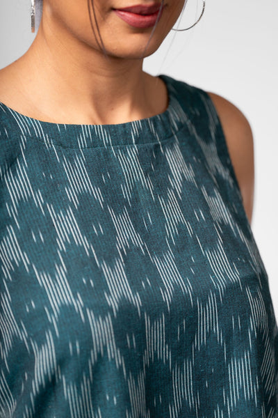 Winged Ikat Dress with Pockets