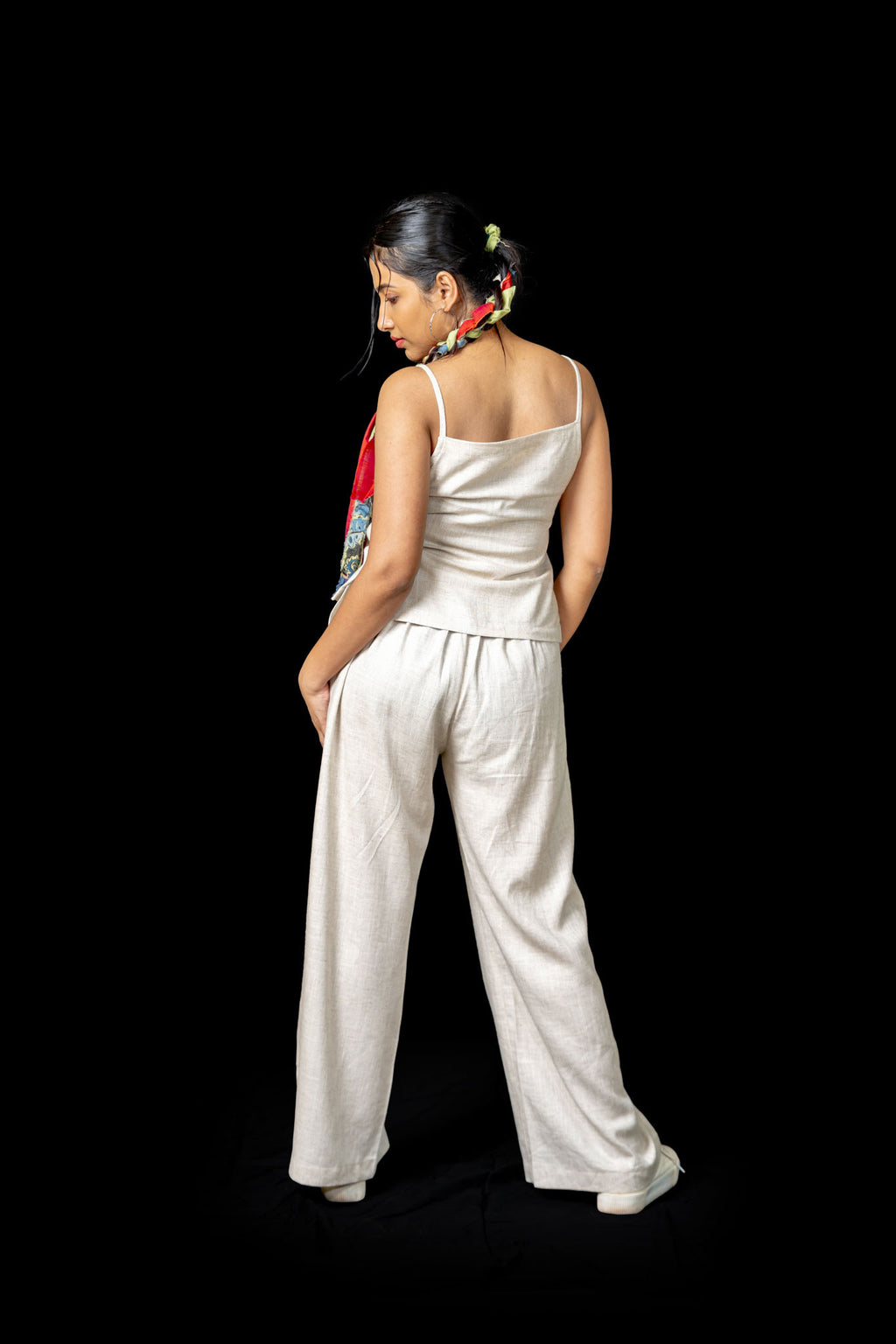 Raw Linen Wide Leg Pants