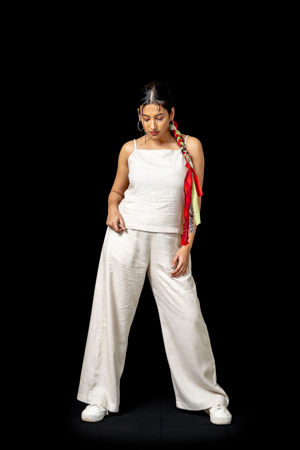 Raw Linen Wide Leg Pants