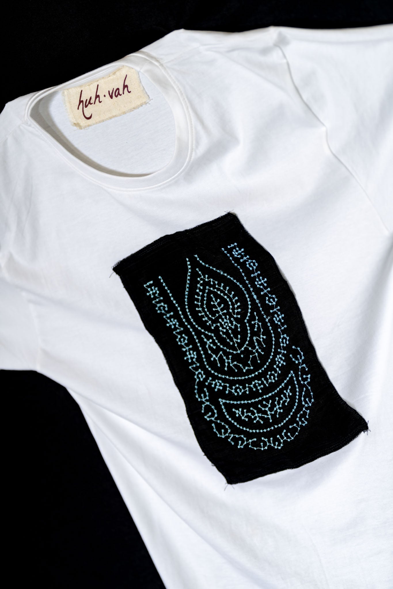 Patchwork Embroidered Upcycled T-shirt