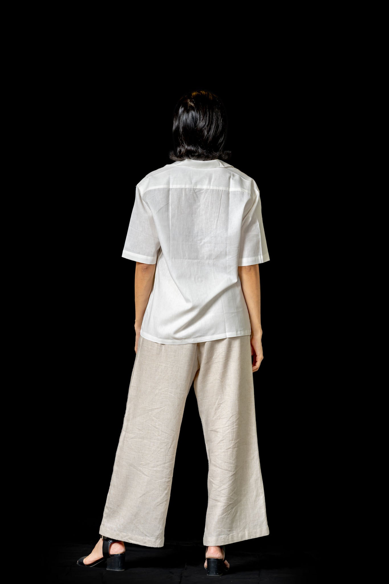 White Linen Button Down Shirt